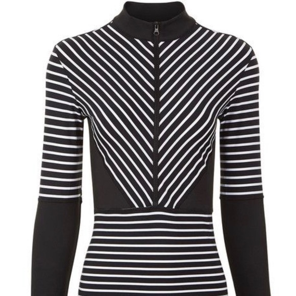 STELLA MCCARTNEY FOR ADIDAS Striped Mock Neck Top - Picture 2 of 8